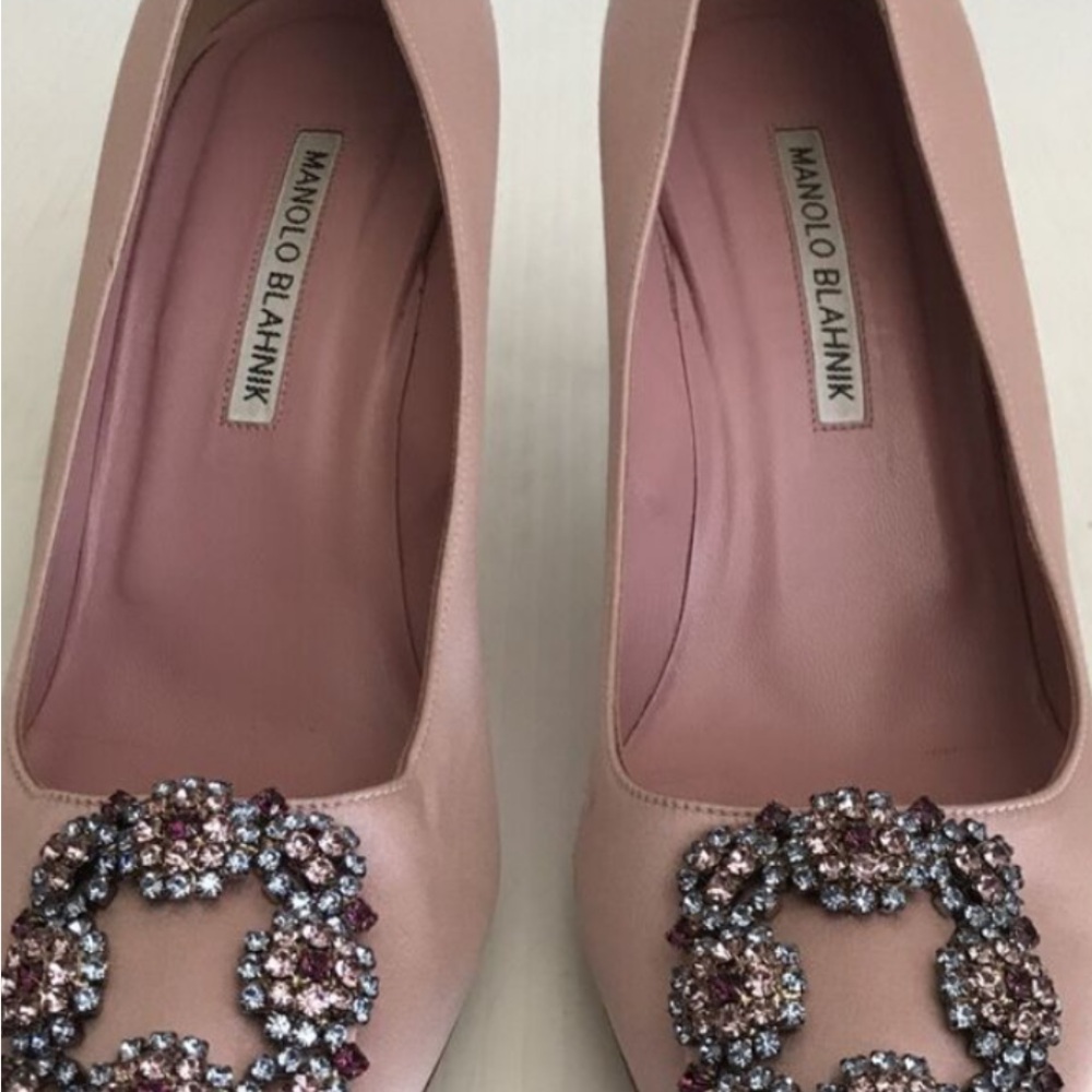 Manolo Blahnik Pink Embellished Women's Shoes